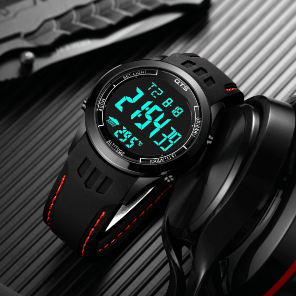 Digitale Activity Tracker Horloge Siliconen bandje Met Weer, Hoogtemeter en Stappen functies