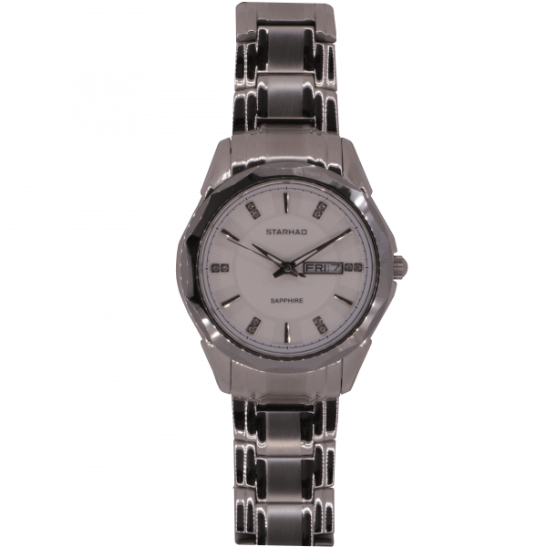 Dames horloge Roestvrij staal Saffier glas Zirkonia Decoratie Starhao Dag datum weergave